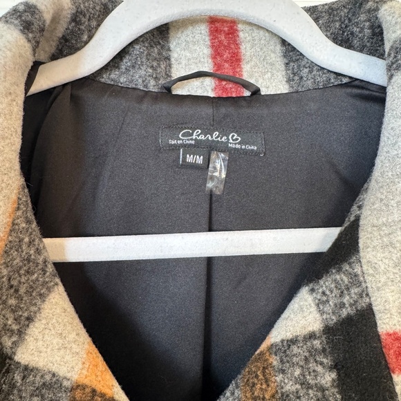 Charlie B Wool Blend Plaid Coat – Size M - Picture 3 of 4